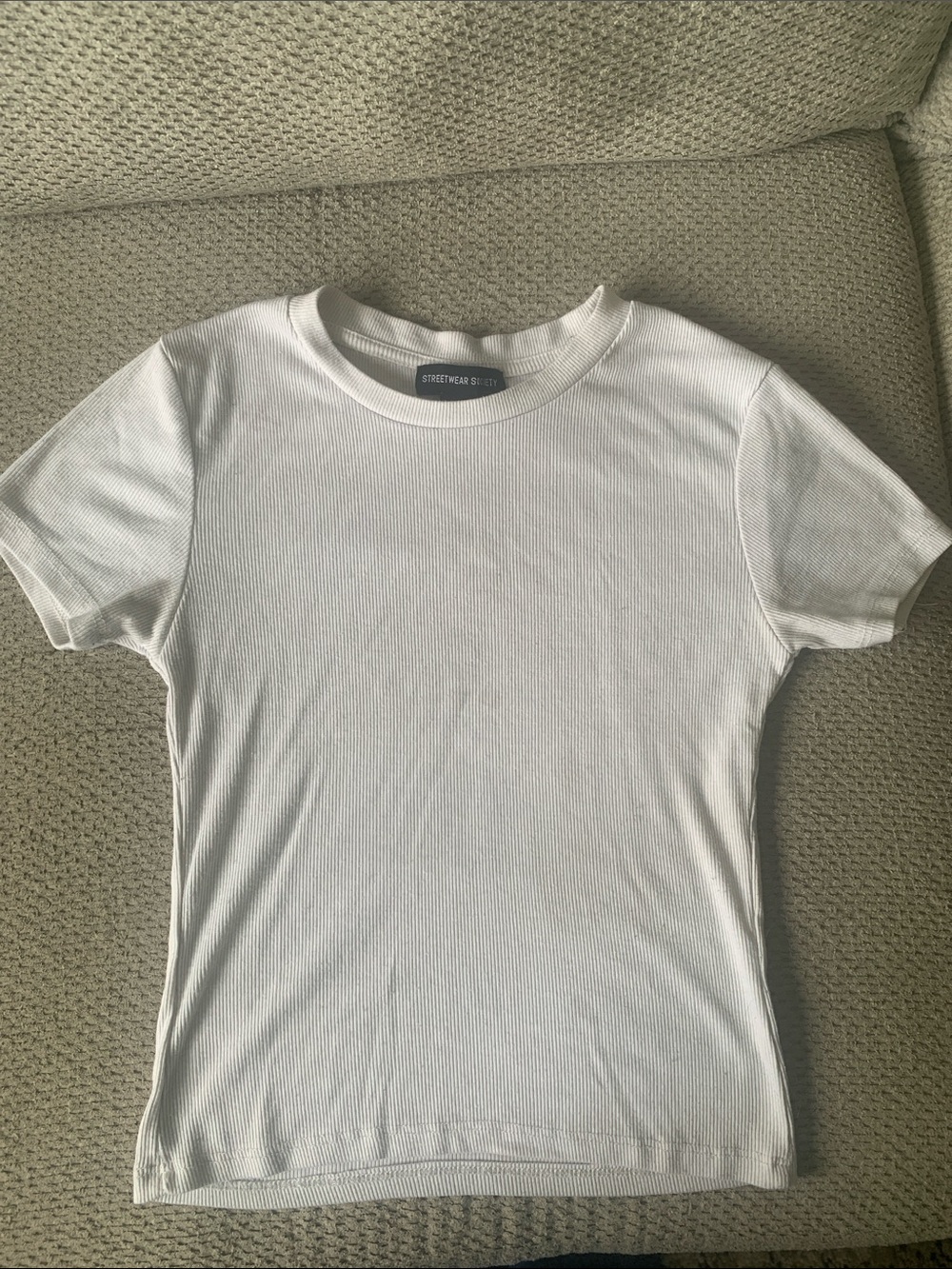 Streetwear Society White Ribbed Short Sleeve Tee